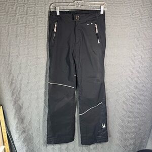 Spider Ski Pants Girls Size 14 Black Adjustable Waist Snow Circuit Athletic